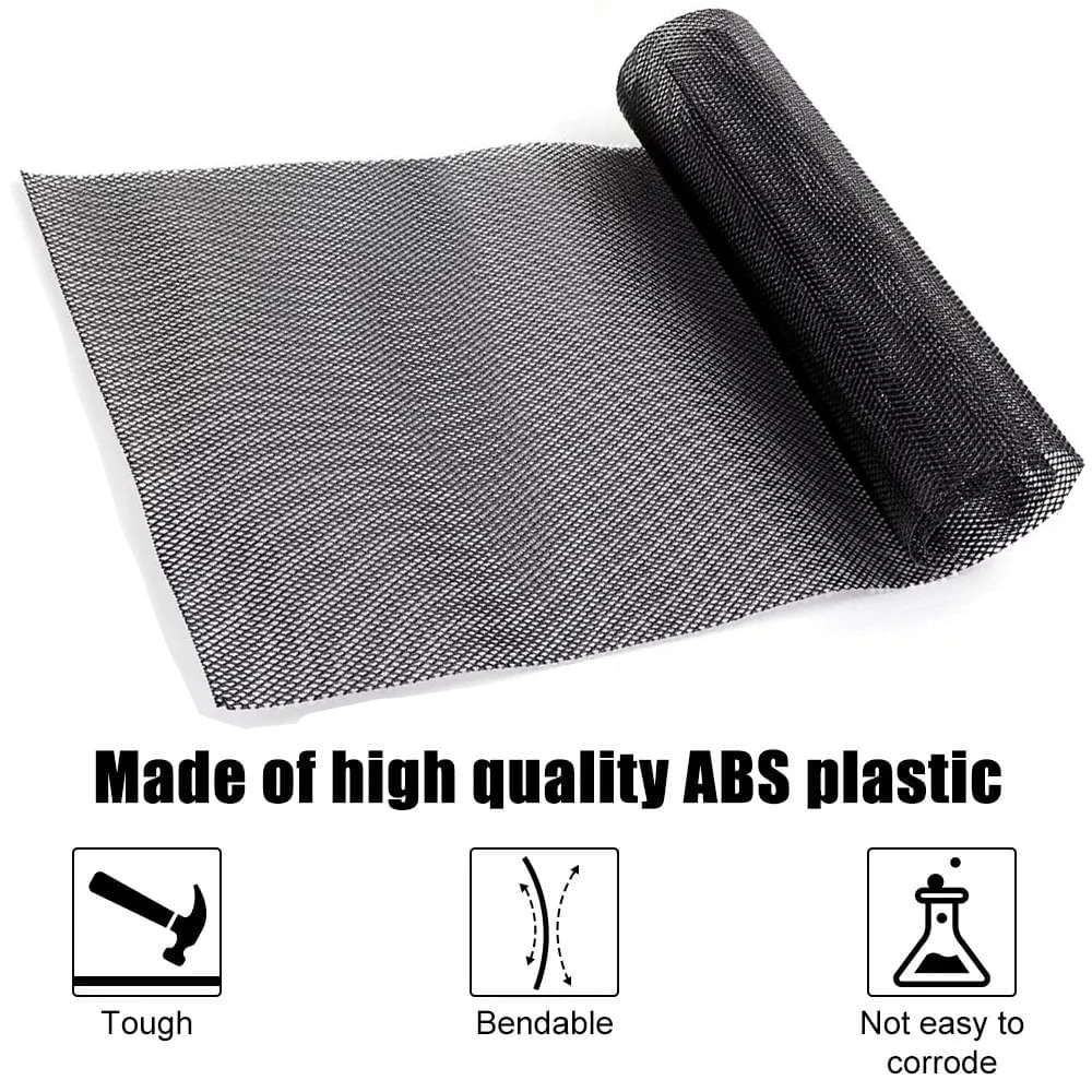 1 unidad Rejilla de ventilación universal para capó de coche, de plástico ABS, tipo panal hexagonal, 120x40cm, negra, para parachoques y spoiler, estilo de carreras