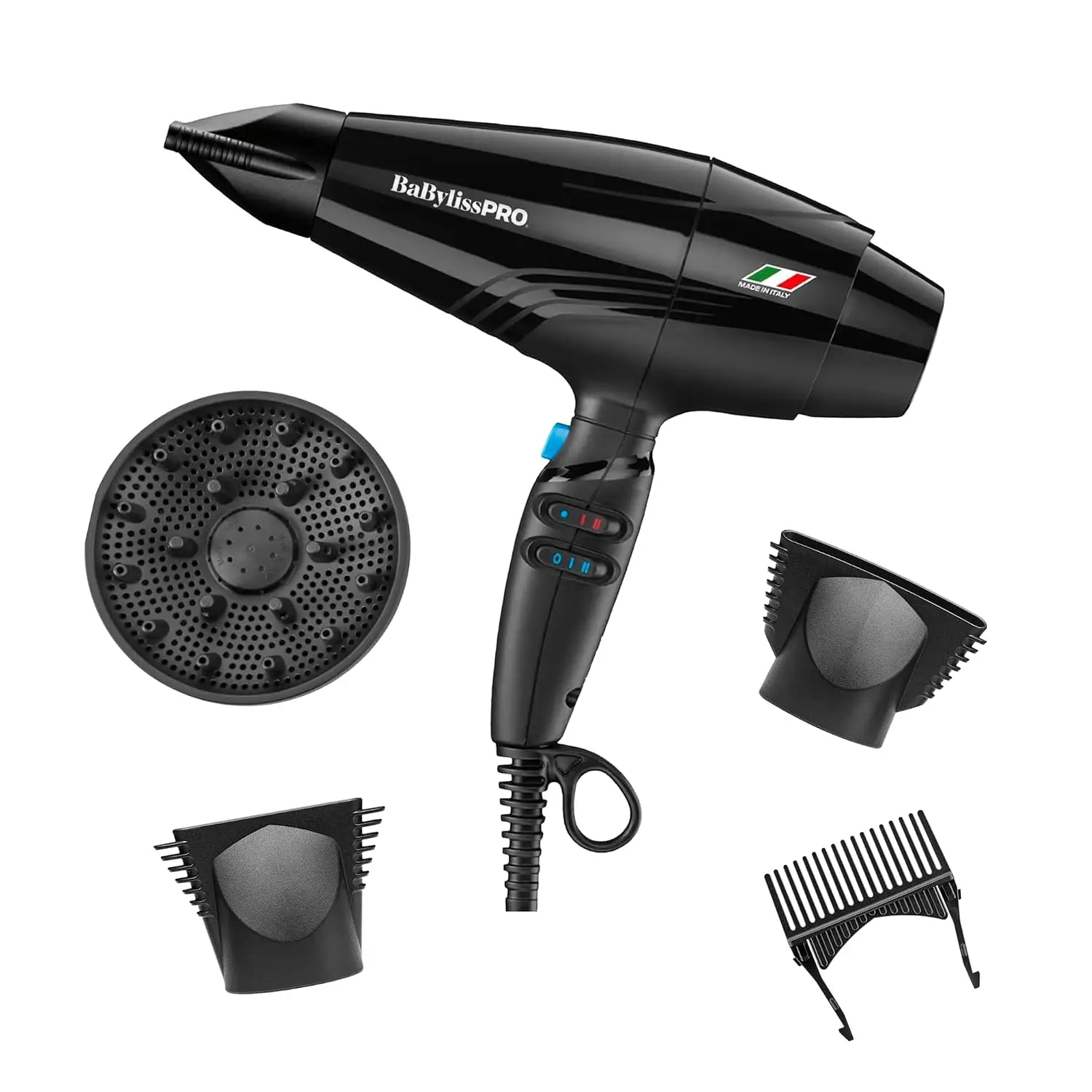 Professional Hair Dryer with 2000W Brushless Motor and 3 Attachments
