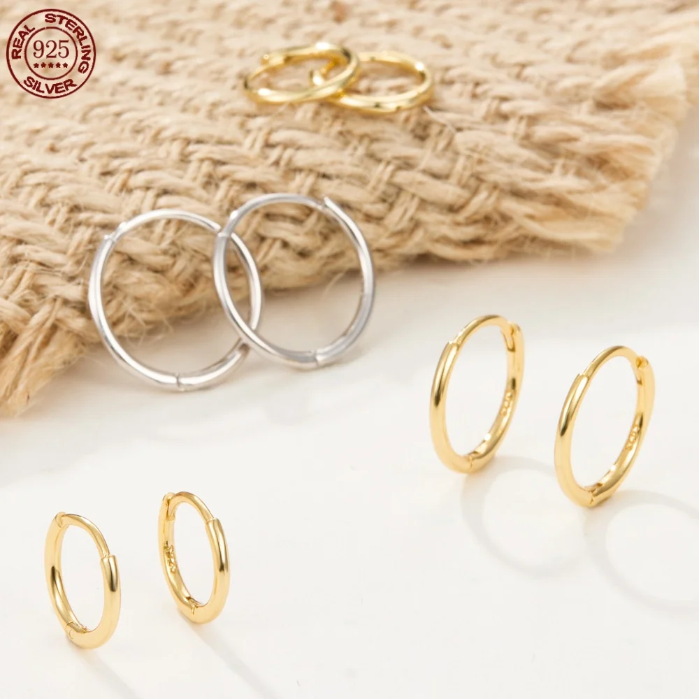

S925 sterling silver earrings simple high class ear ring European and American fashion geometric circle earrings jewelry gifts
