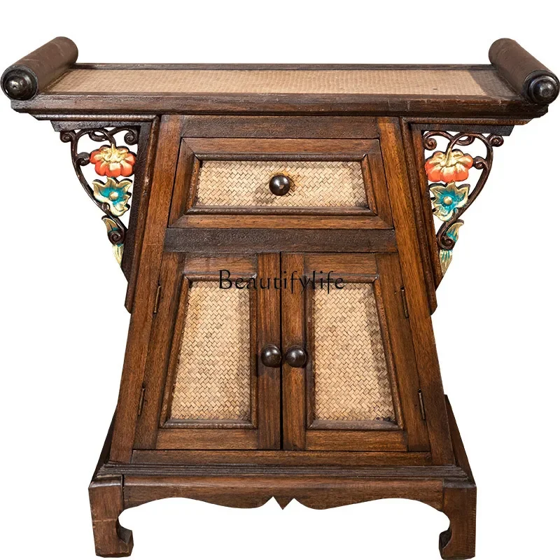 Solid wood offering table Buddhist platform household tribute table Buddhist casket offering table