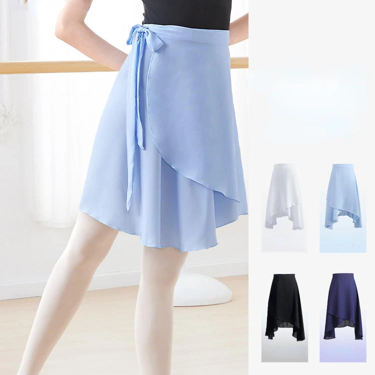 Women Girl Ballet Skirts Wrap Chiffon Skirt Ballet Dance Modern Dance Skirts Adult Lace Up Dance Practice Costumes