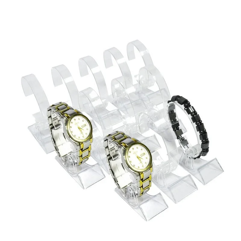 

10pcs/Lot Acrylic Watch Display Rack Bracelet Organizer Transparent Watch Jewelry Display Stand Wholesale
