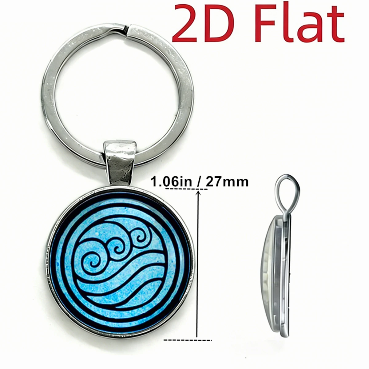 1PC New Avatar The Last Airbender Keychain, Four Nations Air Nomad Water Tribe Earth Kingdom Fire Nation Pendant Fans Accessory