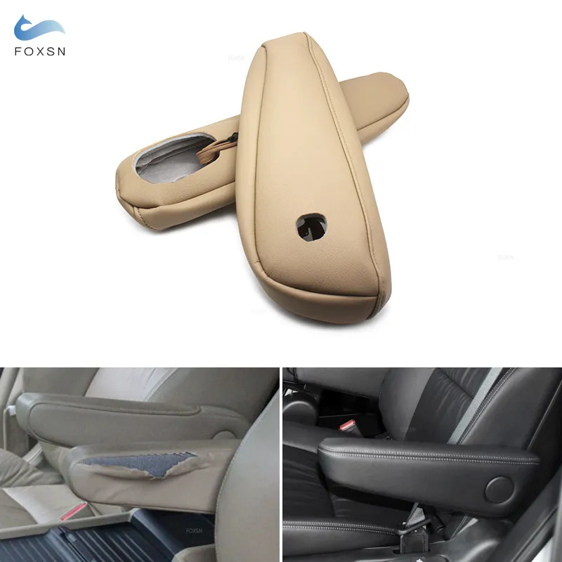 2pcs For Honda Odyssey 2015 2016 2017 Car Interior Front / Middle Seat Armrest Handle Cover Trim Microfiber Leather Accessories