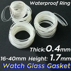 Sealing O-Ring Diameter 16mm-40mm Thick 0.4mm High 1.7mm White Watch Gasket For Front Glass Watch Repair Parts