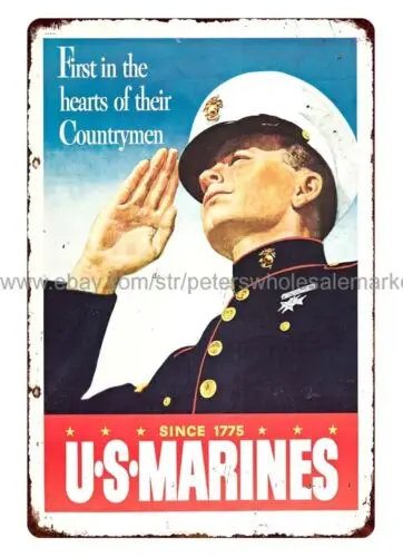 Recuruiting US First in hearts of their Countrymen metal tin sign