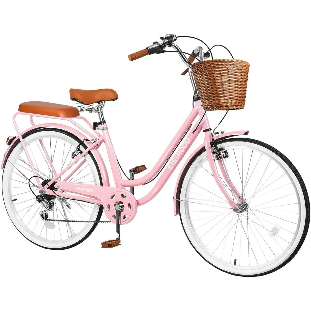 

Women's 7-Speed Hybrid Bike: Lightweight Cruiser with Adjustable Seat, Anti-Skid Tires, and V-Brakes