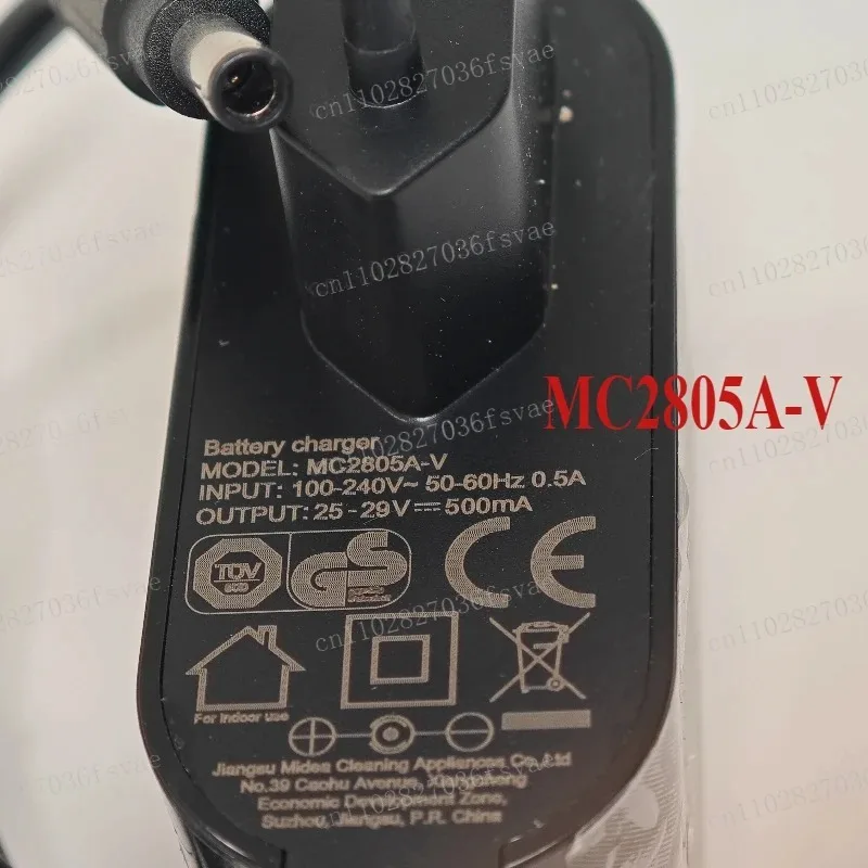 NEW  For Midea Cordless Vacuum Cleaner Charger  MC2805A-V 25-29v 500MA Black European Plug Power Adapter