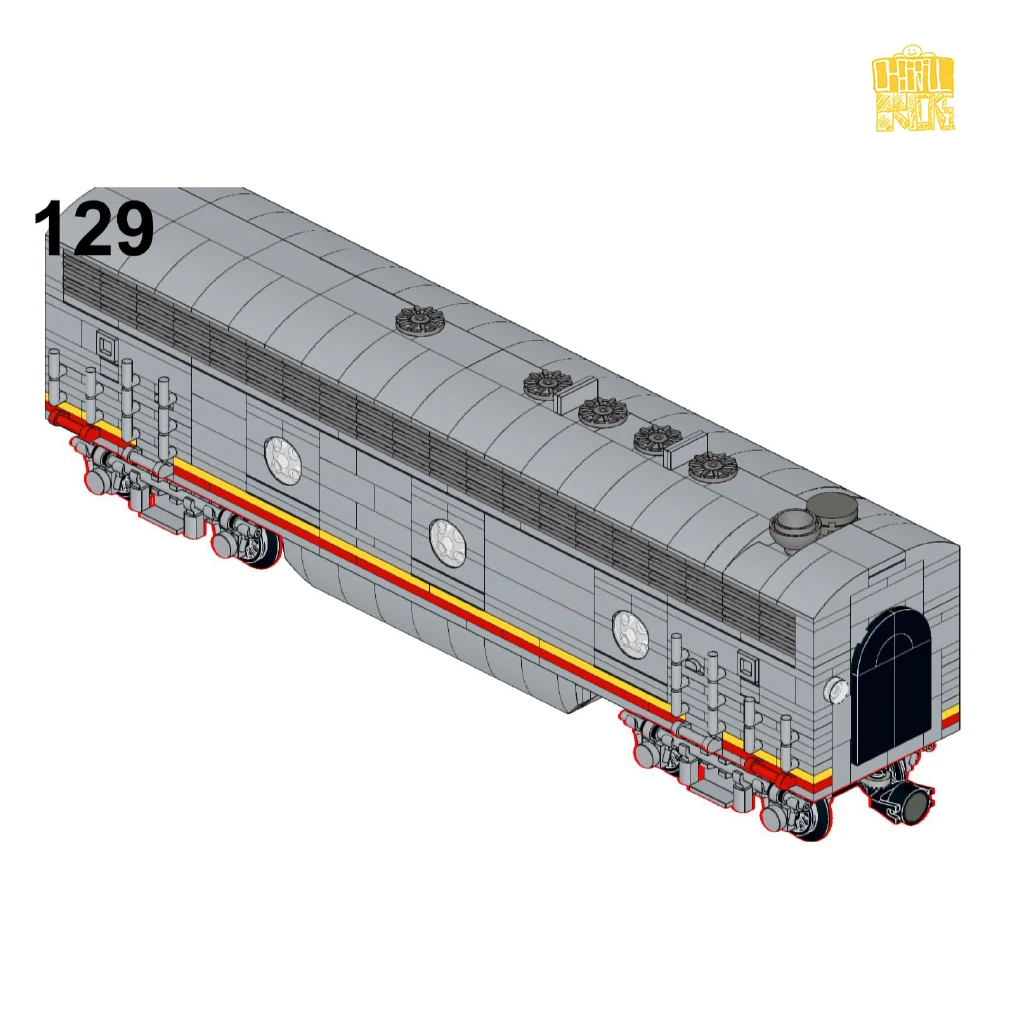 มอซี- 192912 ATSF-EMD-F7 มอเตอร์B 1:45 รถไฟรถรุ่นPDFภาพวาดอาคารบล็อกอิฐDIYของเล่นวันเกิดคริสต์มาสของขวัญ