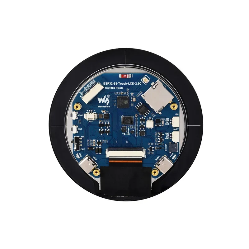 Waveshare ESP32-S3 2,8-calowy okrągły wyświetlacz IPS LCD 480x480 Opcja dotykowa Czujnik QMI8658 / MIC / SD / MP3 Audio / HMI dla Arduino — zdjęcie produktu 4