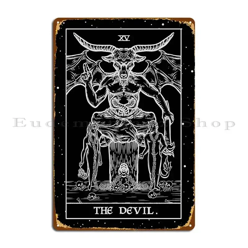 The Devil Tarot Shadow Metal Signs Print Pub Wall Decor Club Garage Club Tin Sign Poster