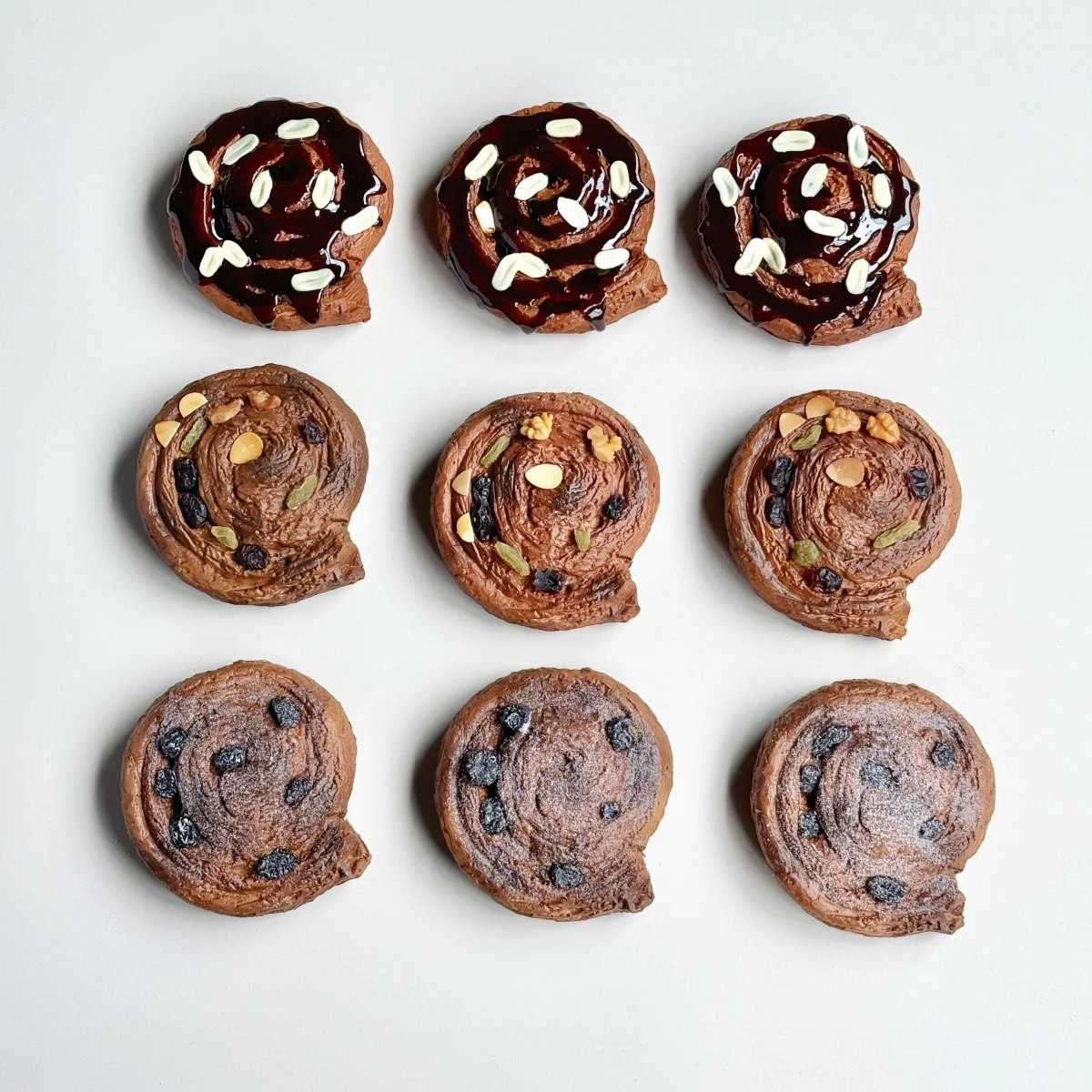 Rollo de canela falsa: modelo realista de postre de panadería, accesorio de fotografía para comida, decoración de exhibición de cafetería