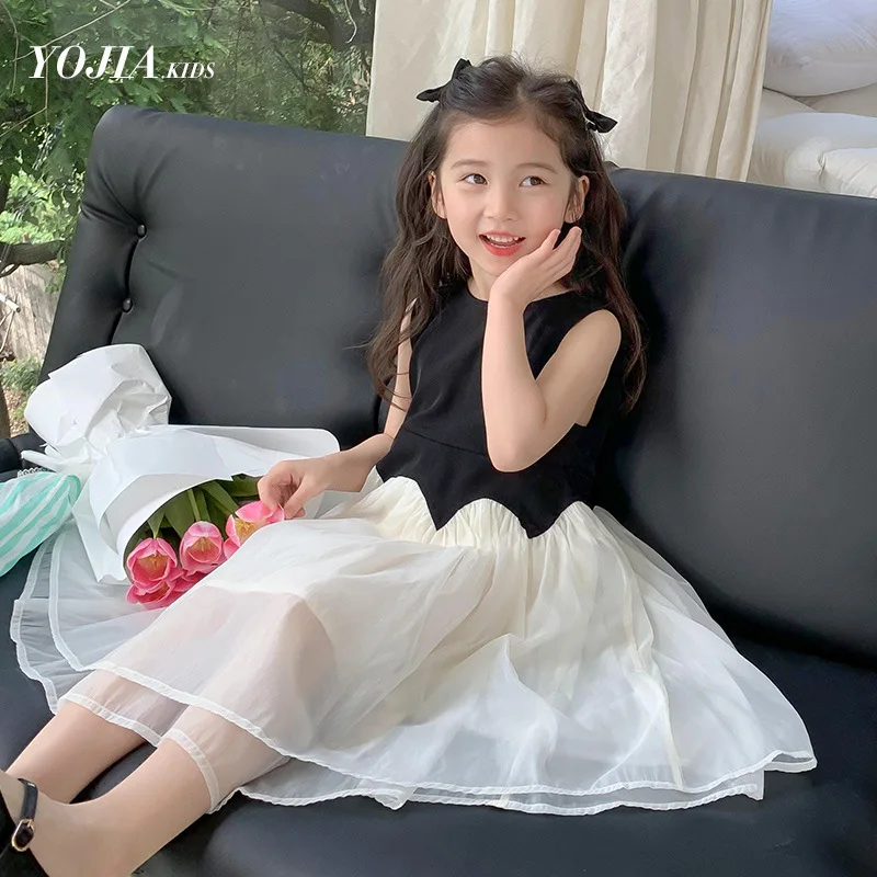 

Baby Girl Dress Girls Dress Summer Skirt Children Tulle Dress Korean Western Girls Fashionable Sundress Princess Dresses