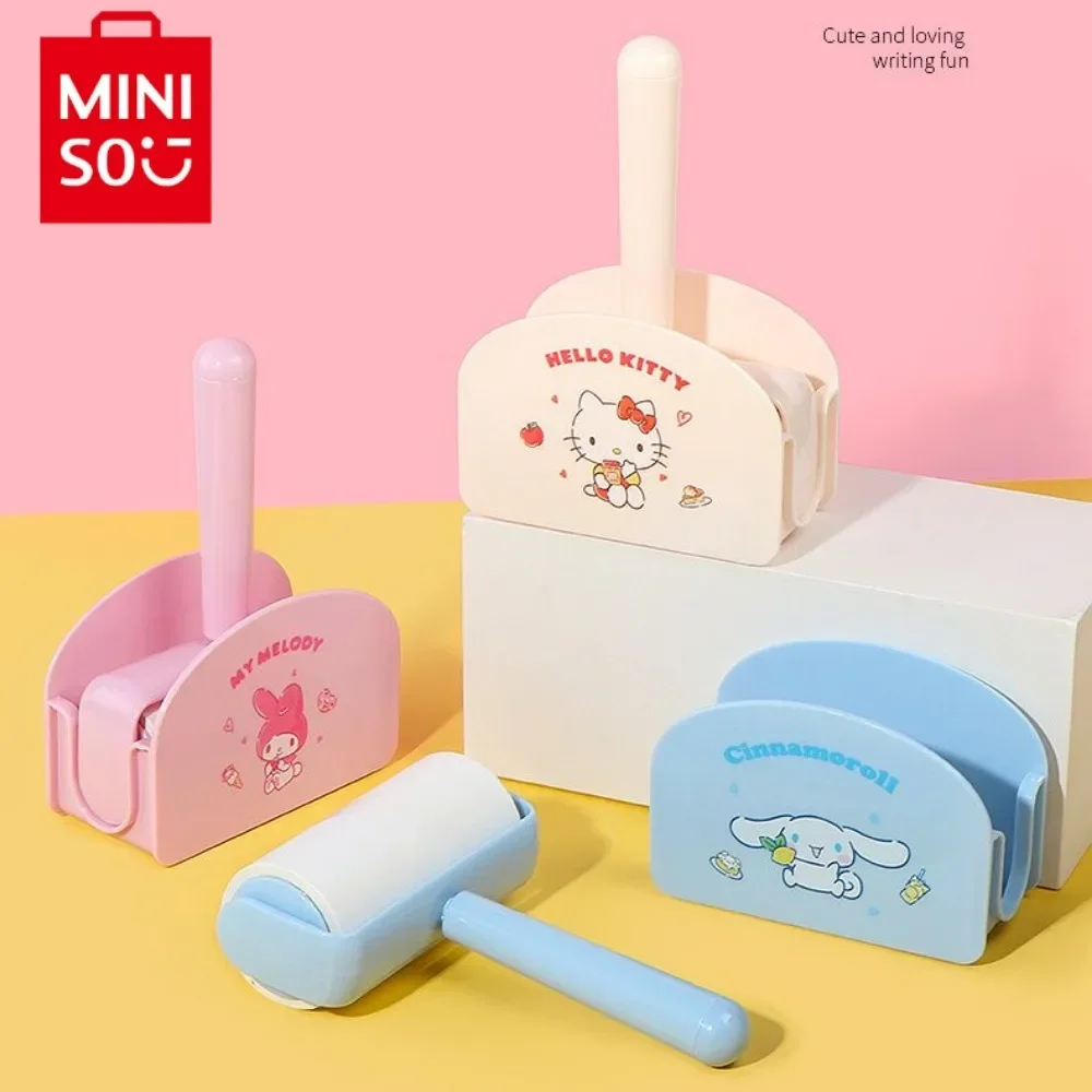 MINISO Sanrio My Melody Hello Kitty Cartoon Pet Hair Remover Sticker Tear-off Roller Dust Sticker Carpet Bed Sofa Duster