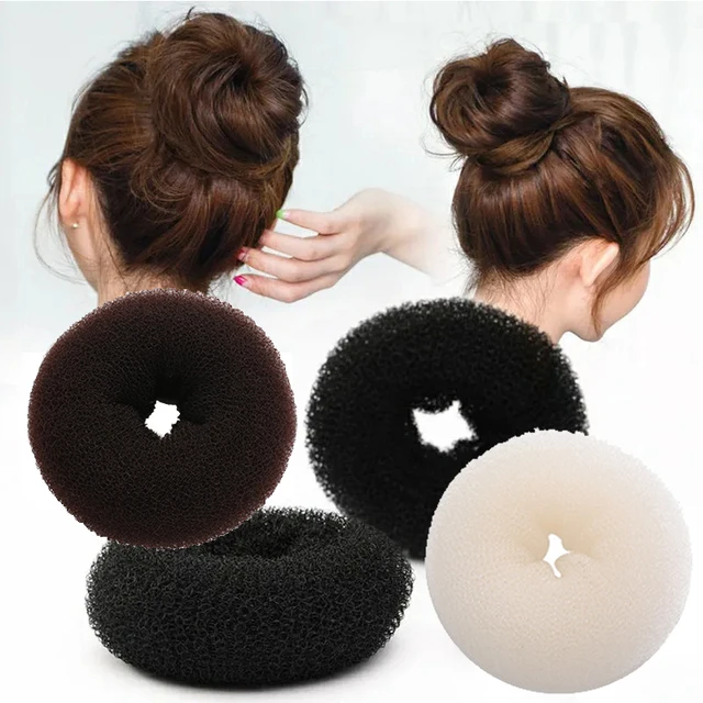 2Pcs 11cm 13cm Black Ivory Brown Big Magic Hair Bun Maker Elegant Women Ladies Magic Shaper Donut Hairbands Narzędzia do stylizacji włosów