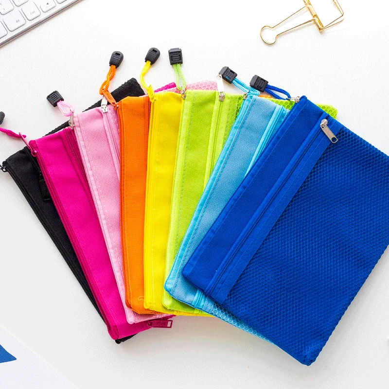 

3 шт. пакеты для файлов на молнии формата А5, сетчатая сумка для офиса, школьных принадлежностей, деловых квитанций, журналов, игрушек, косметики, дорожных аксессуаров