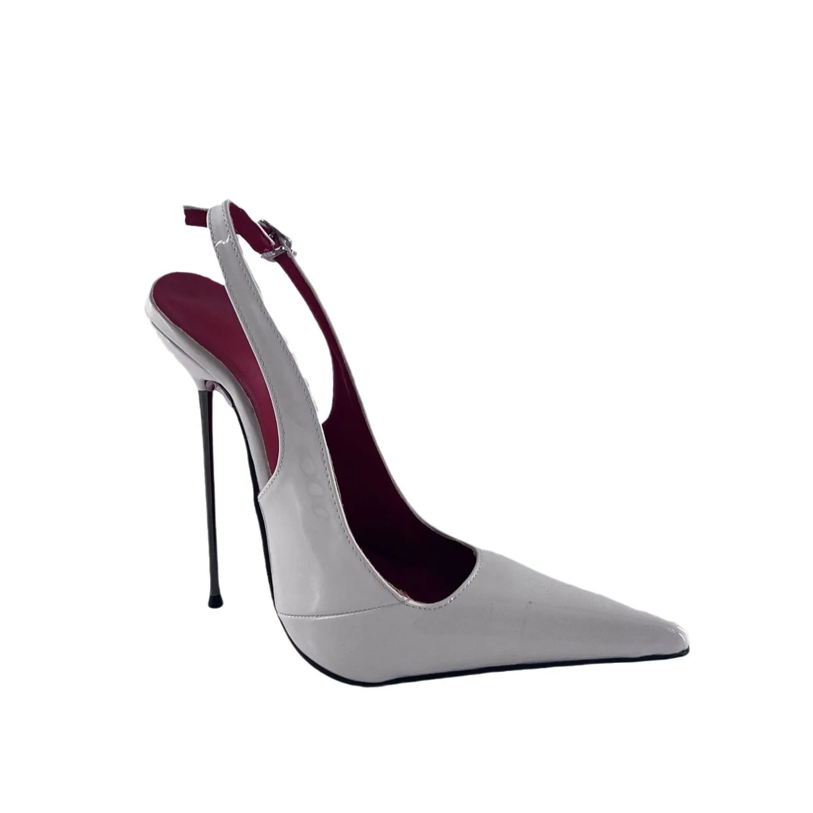 

Ultra high heels patent leather long pointed customized high heels sexy and fashionable men and women buckle wrist, fast deliver