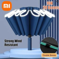 Xiaomi Umbrella Fully Automatic Reverse Folding Umbrella with Windproof Reflective Stripe UV Umbrellas For Men Women