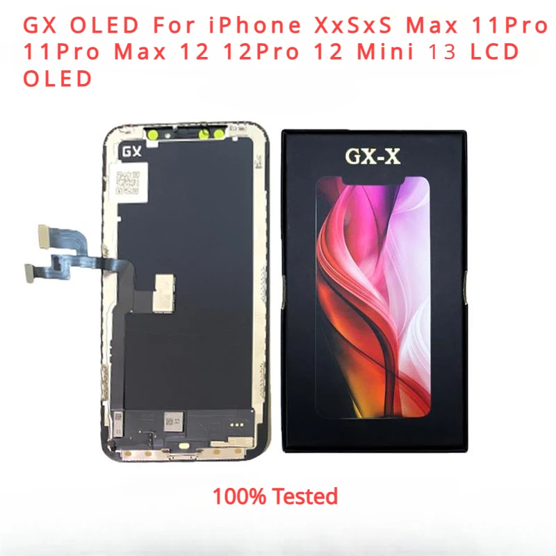 

GX OLED Screen For X XS Max 11 Pro Max 12 Pro Max 12 Mini LCD Display Touch Screen Digitizer Assembly Replacement Parts