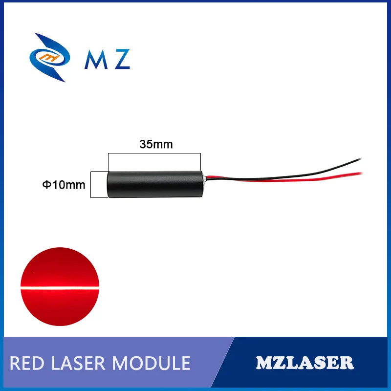 High Stability Compact D10x35mm 635nm 100mw Red Line Laser Diode Module Industrial Grade