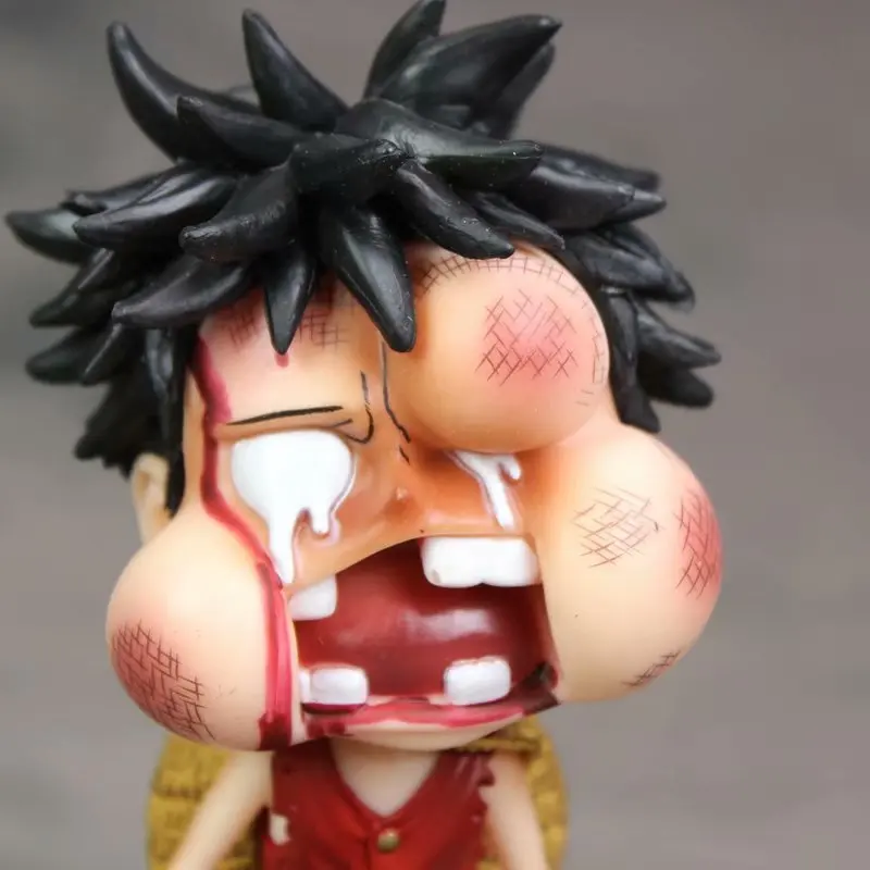 Hot Anime Een Stuk Figuur Luffy Q-Versie Nemen Een Kloppend Pvc Action Figure Model Cartoon Standbeeld Collectible Kinderen speelgoed Gift