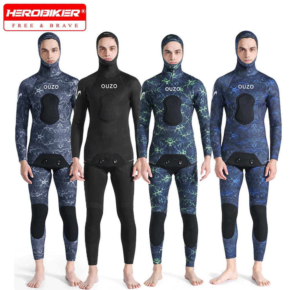 

1,5 мм охотничий костюм для рыбы, утолщенная изоляция, разделенный капюшон, камуфляжный костюм для серфинга, глубокий дайвинг, катание на лодках, гидрокостюм для плавания