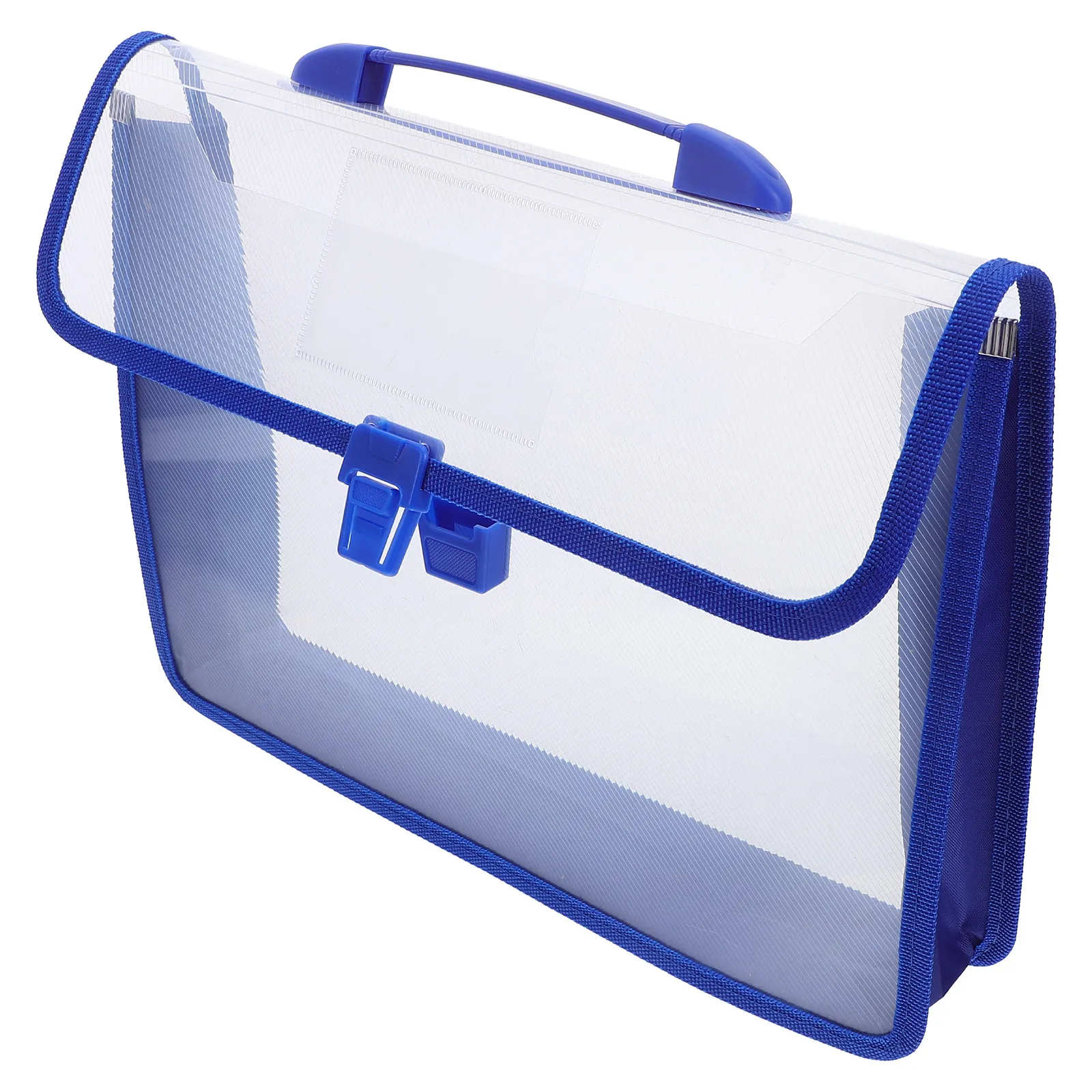 

1Set Transparent File Bag Expandable Organizer with Handle and Label Card for Business Documents Office Use Transparent File Bag