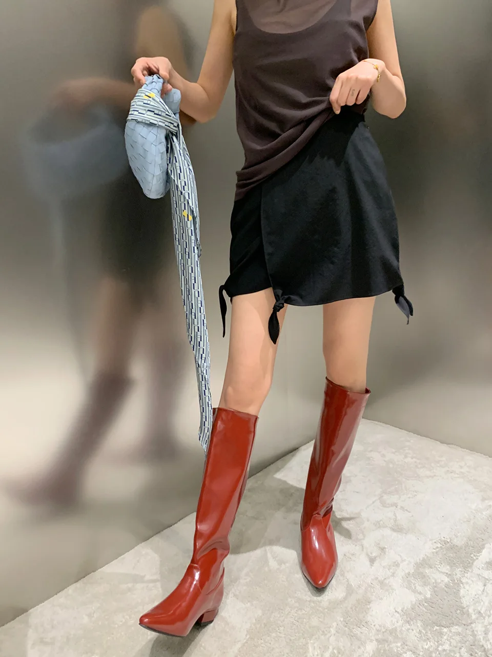 

5RODERIC WONG Brand Ultra-ort Wool Skirt Pants DEARSOCUTE Hand-Pied Store Women's Spring Faion f Skirt