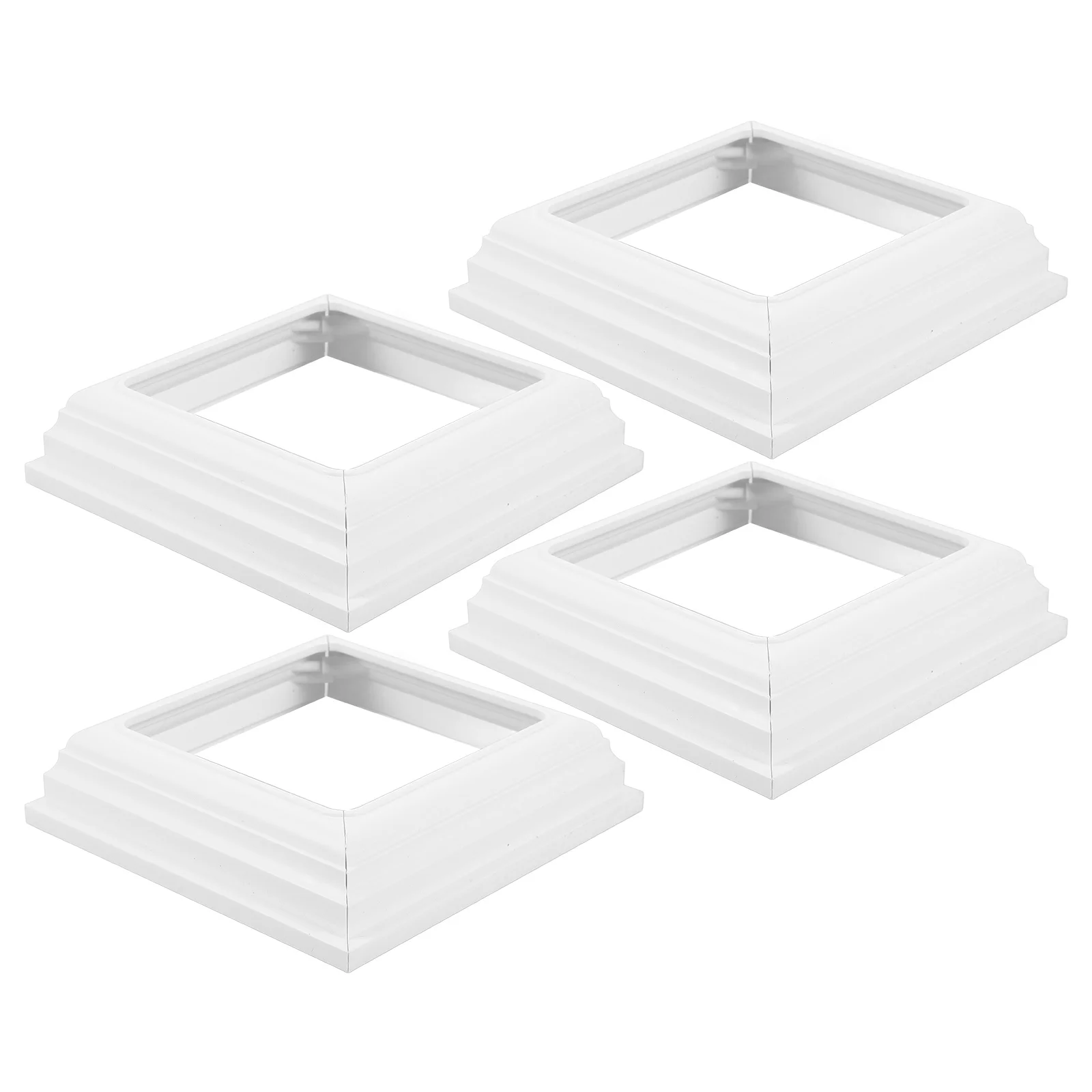 

4 Pcs Vinyl Post Skirt Replacement Durable Plastic Column Wraps Fence Post Base Cover Decorative Square Post Skirt Plastic Post