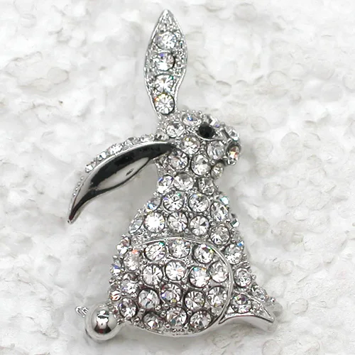 60pcs/lot Mixed Color(Can Notes Color) Wholesale Rhinestone Bunny Easter Pin brooches Jewelry gift C101184