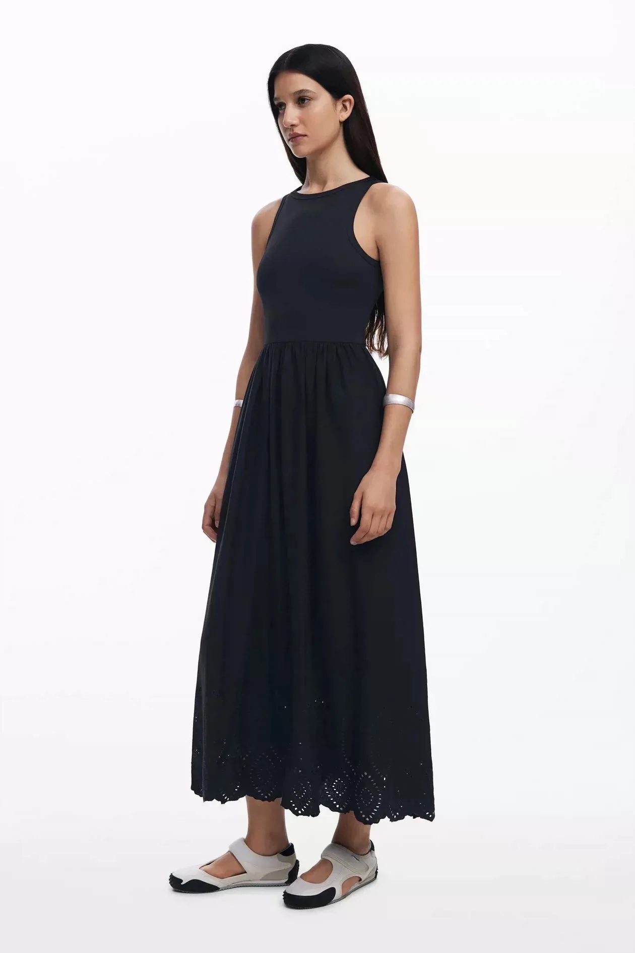 Foreign Trade Spain Original Single Splicing Dress Embroidered Medium length Fashion New Product – Detail 5