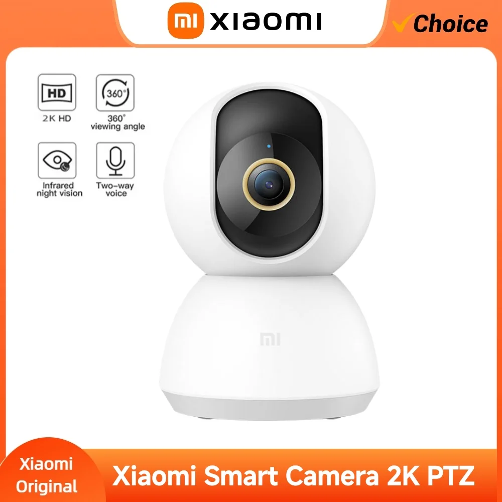 

Умная IP-камера Xiaomi 2K 360° ° Видеокамера видеонаблюдения Wi-Fi с ночным видением, беспроводная, для наблюдения за ребенком, 1296P, 3 мегапикселя
