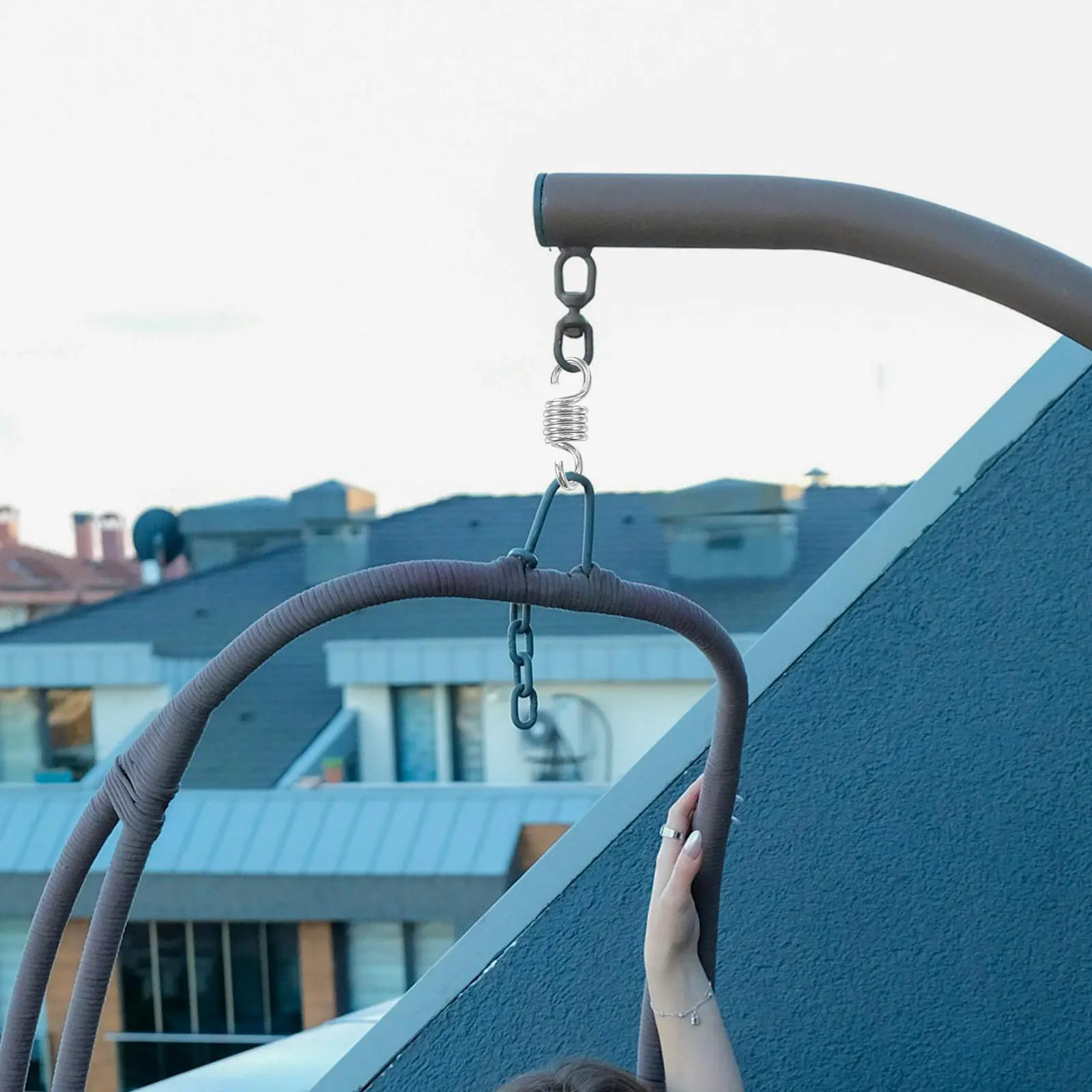 

2Pcs Hammock Hanging Kit Heavy Duty Spring for Egg Chair Porch Swings Suspension Hooks Patio Swing Ceiling Mount Outdoor Indoor