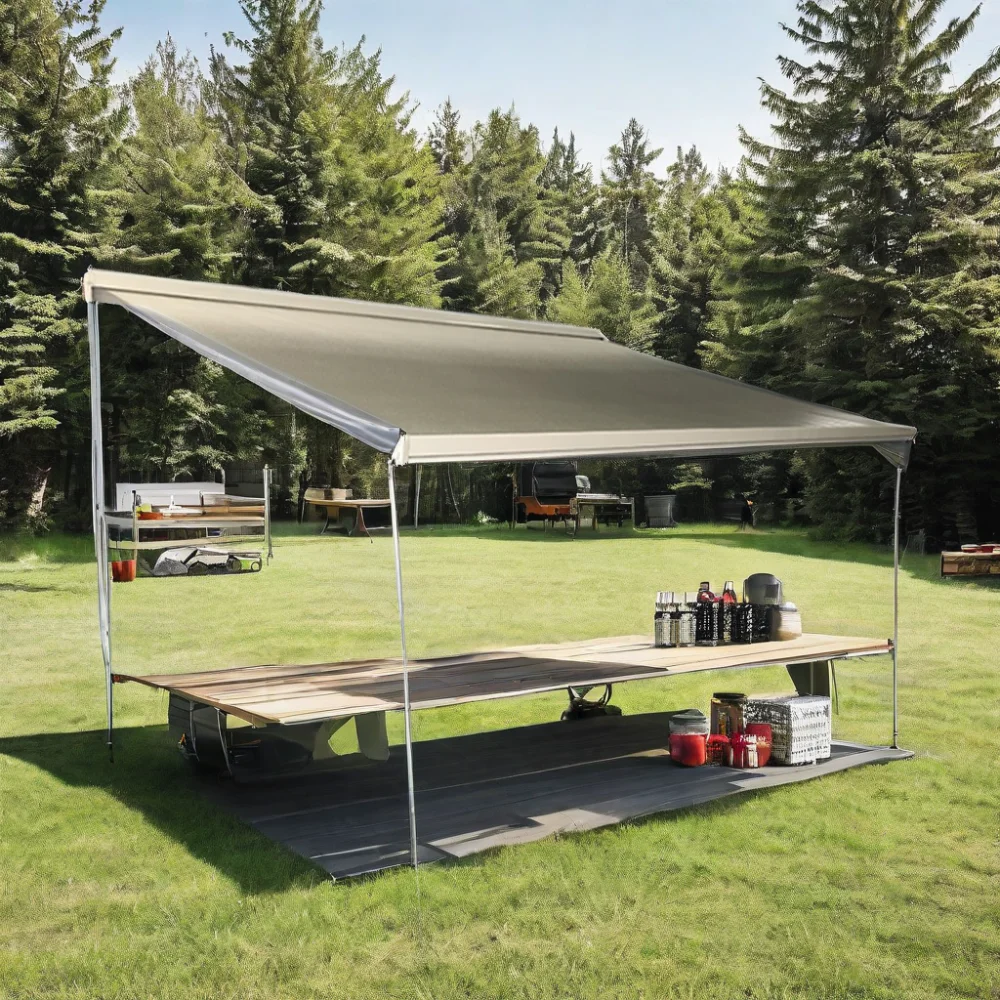 RV Awning With 12V DC Electric Motor For RV Camper Motorhome And DIY For Recreational Vehicles Expedition Trucks Campers