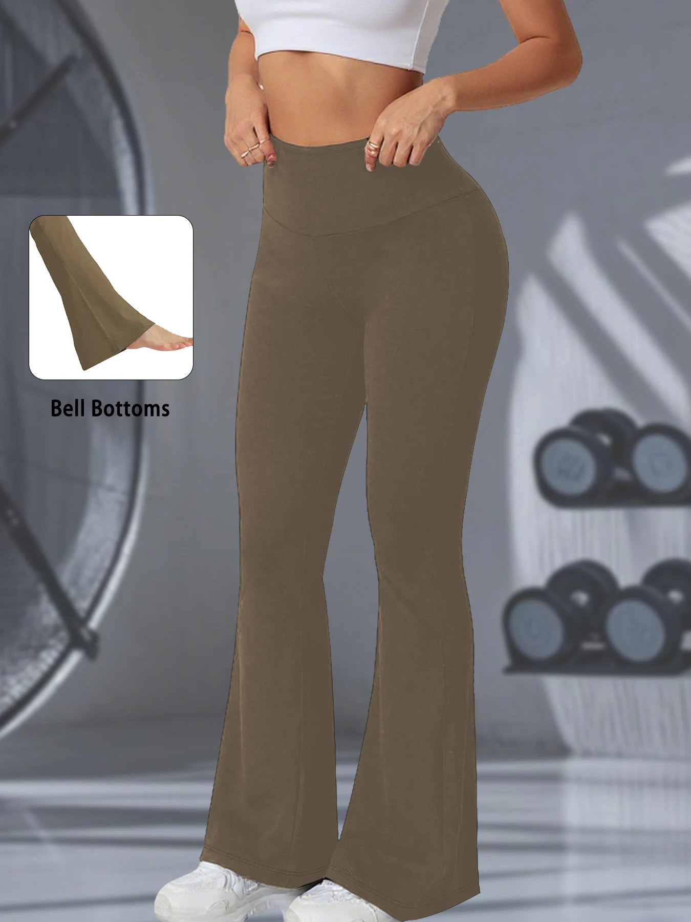 

Женские супермягкие расклешенные брюки с высокой талией, утягивающие живот, для тренировок и йоги, леггинсы-клеш