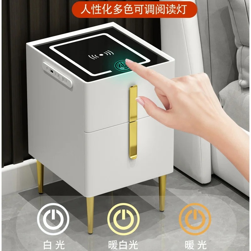 The product can be customized.Intelligent bedside cabinet integrated safe, fingerprint password box, light luxury Bluetooth