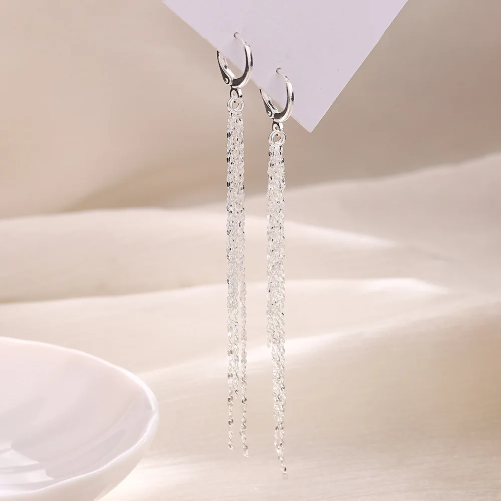 VENTFILLE 925 Sterling Tassels Earring for Women Girl Exaggeration Design Trend Fashion Jewelry Gift Dropshipping