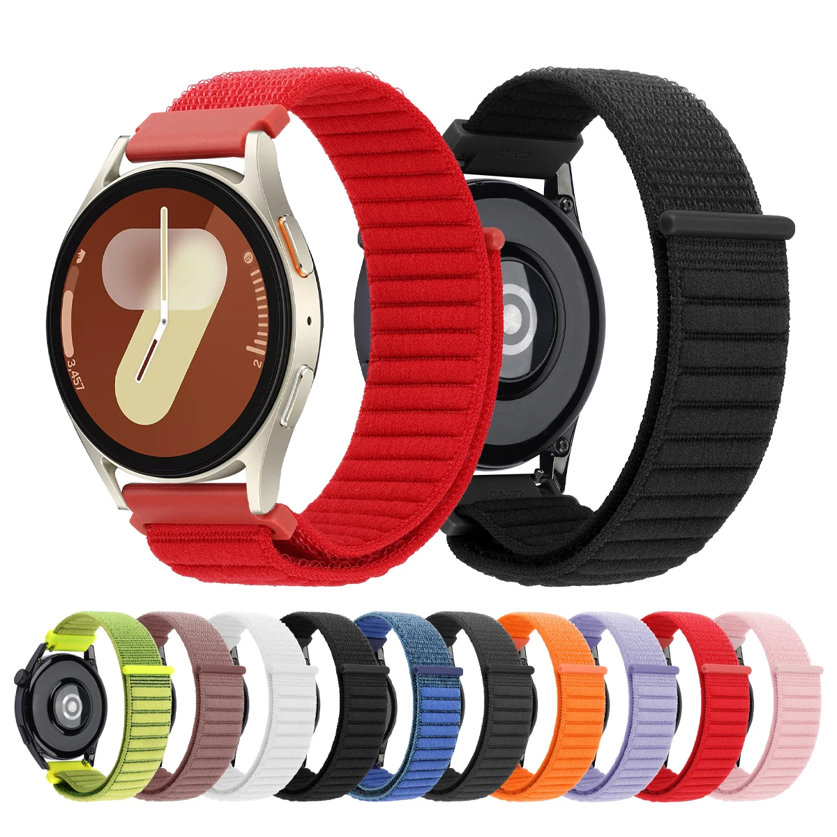 Плетеный нейлоновый ремешок для часов 22 мм 20 мм для Samsung Galaxy Watch FE 7 6 5 4/6 4 Classic/Gear S3, браслет с петлей, сменный браслет