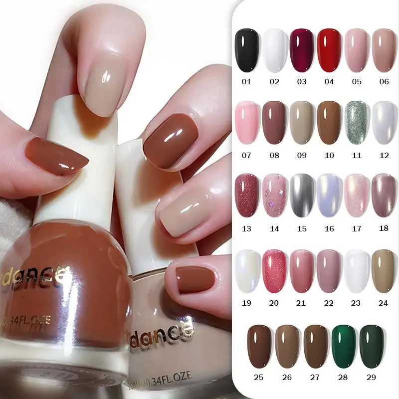 10ml Solid Color  Quick Drying Nail VarnishFine Glitter Effect Nail Polish Shiny Rose Pink Long-Lasting DIY Nail Polish