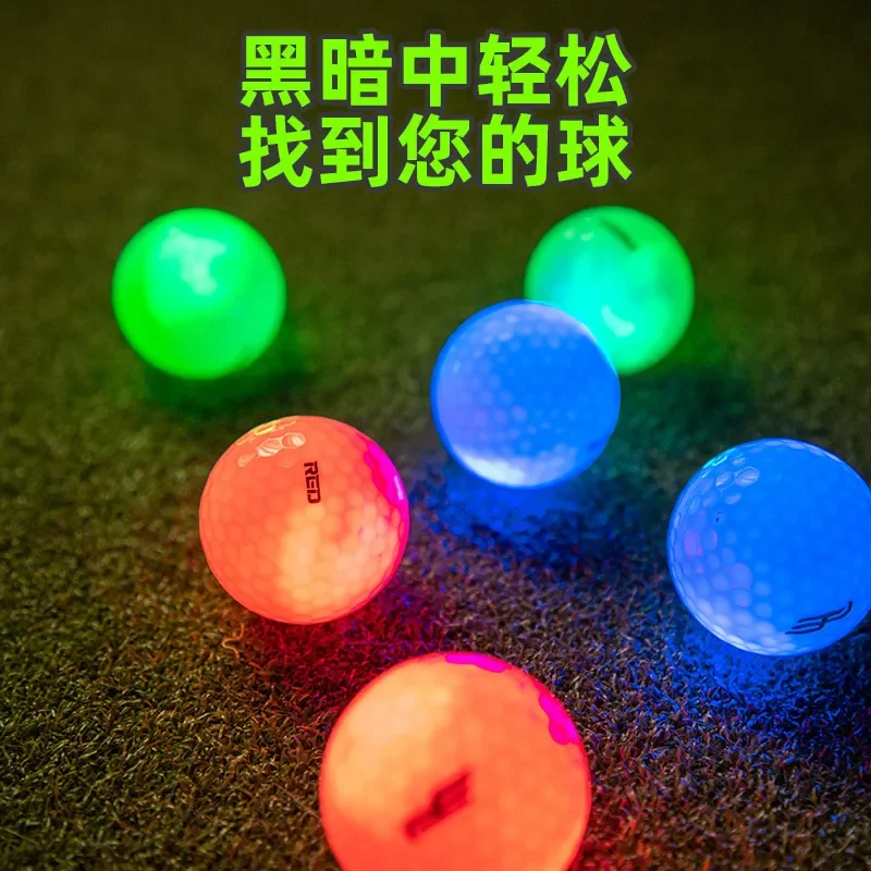 PlayEagle Luminous Balls Una caja de 6 (3 colores) duración de la batería 40 horas pelotas luminosas de golf