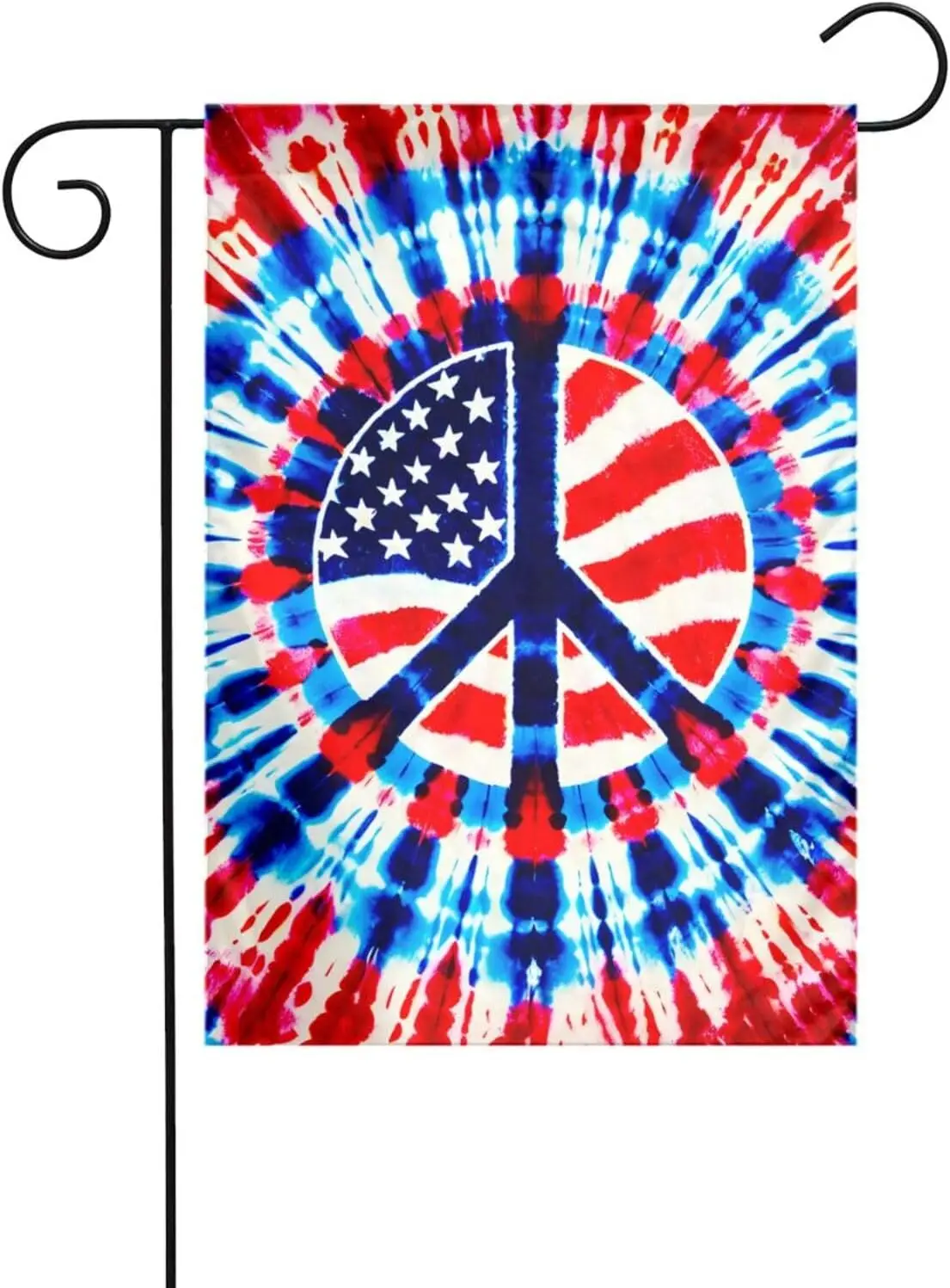 Tie Dye Peace Flag 12x18 Inch Double Sided Hippie American Flags World Peace Sign Garden Yard Banner Indoor Outdoor Decorati EEZ