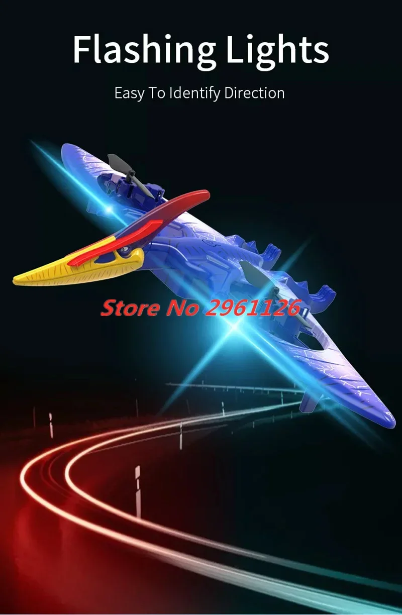 Simulation ptérosaure forme 2.4G télécommande dinosaure planeur volant jouet avion avec son Flash lumières RC dinosaure avion jouet