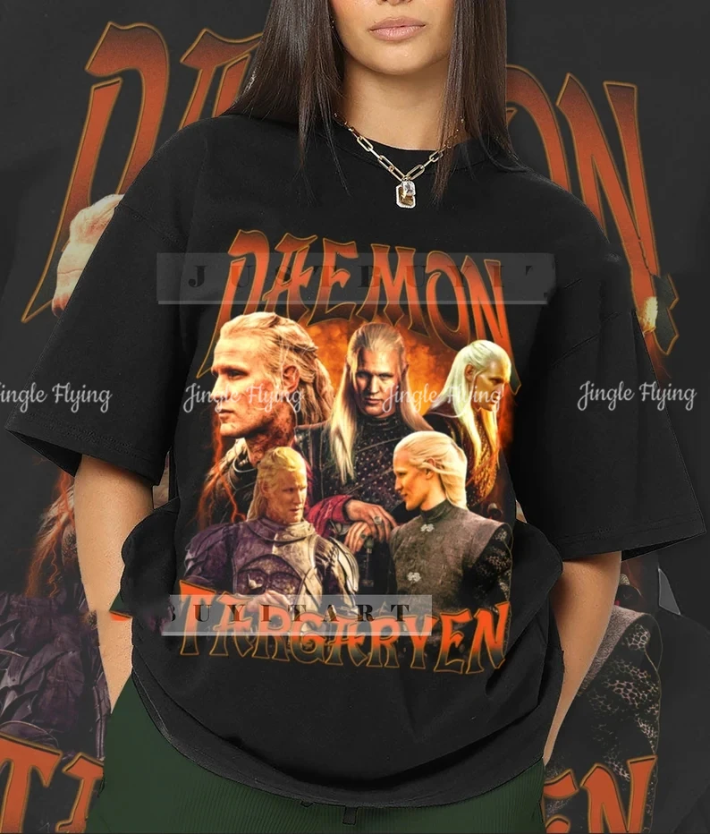 Daemon Targaryen Shirt American Actress Character Movie Tshirt Vintage 90s Sweatshirt Graphic Unisex Tee