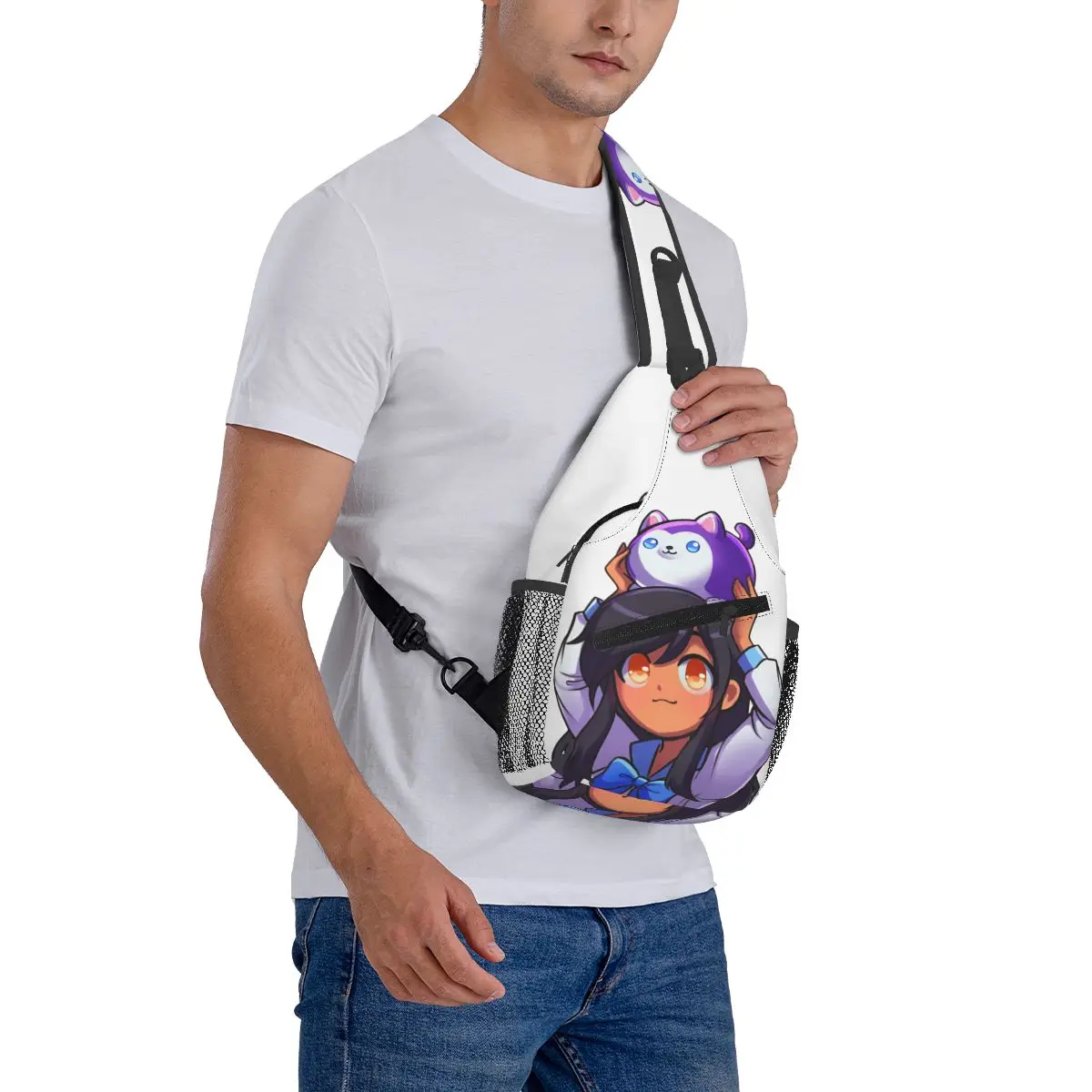 Aphmau Bolso de pecho para hombre, bandolera, mochila, bolso de pecho, viaje, senderismo, mochila, bolso de hombro