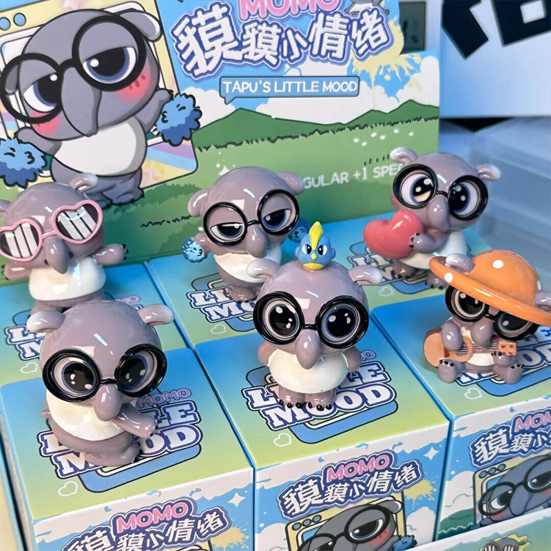 Коллекционная фигурка Tapus Little Mood Yimo Malayan Tapir Blind Box: милый эмодзи-талисман, модная игрушка-подарок для женщин, украшение для рабочего стола и автомобиля