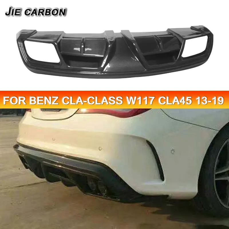 For Mercedes-Benz W117 CLA-Class CLA45 CLA220 CLA260 Carbon Fiber Piecha Style Rear Diffuser Rear Bumper Lip Splitter Lower