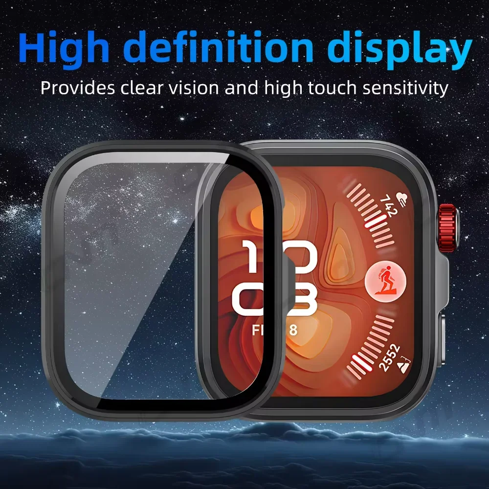 حافظة كمبيوتر + حزام سيليكون لساعة Huawei Watch Fit 4/4 Pro غطاء كامل واقي للشاشة غطاء ممتص للصدمات صلب لساعة Huawei Watch Fit 3/4 سوار