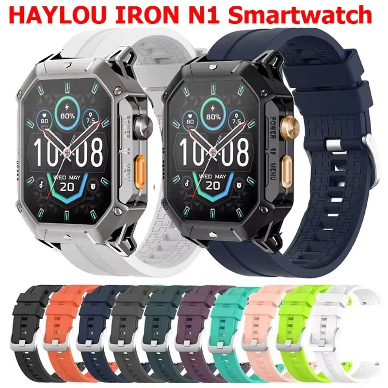 

Watch Strap Silicone Bracelet For HAYLOU IRON N1 Smartwatch 22mm Watchband Correa Replacemen For HAYLOU IRON N1 Accessories