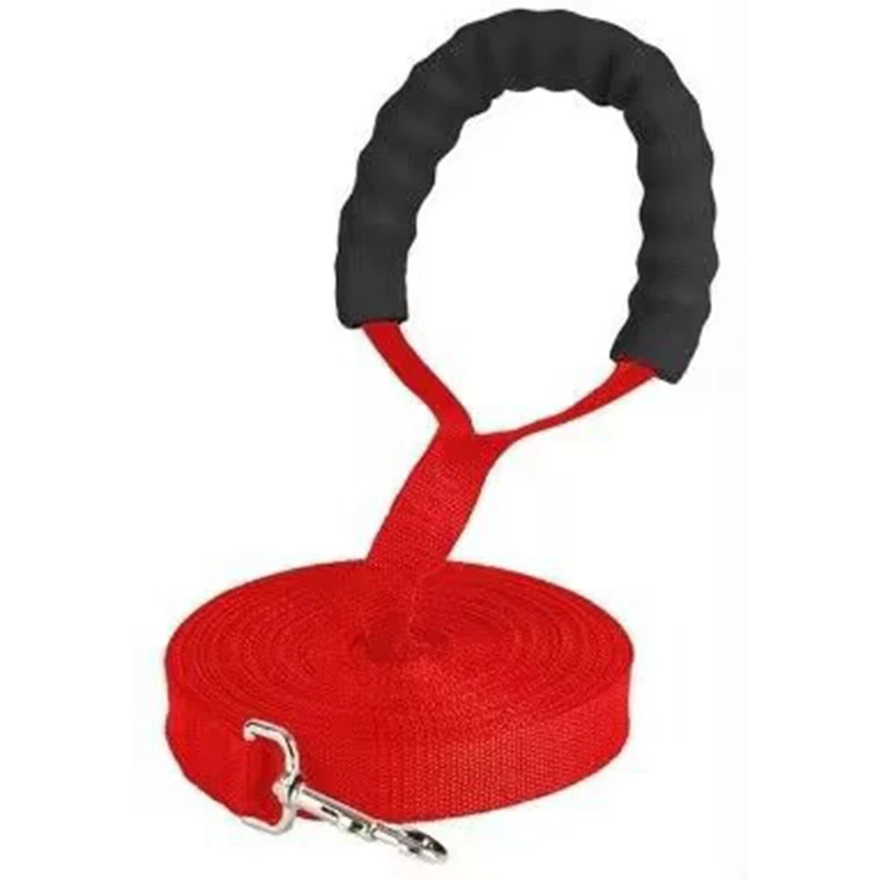 Long Nylon Leash with Comfortable Sponge Handle for Dogs Lanyard Outdoor Training Walk 1.8m 3m 4.5m 6m 10m Dog Lead