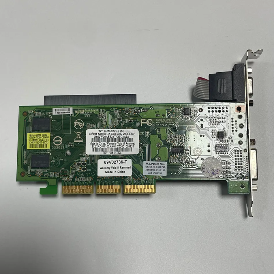 بطاقة رسومات الفيديو NVIDIA GeForce fx 6200 256M AGP، بطاقة GF6200 256MB DDR2 AGP 8X عالية الجودة، جديدة